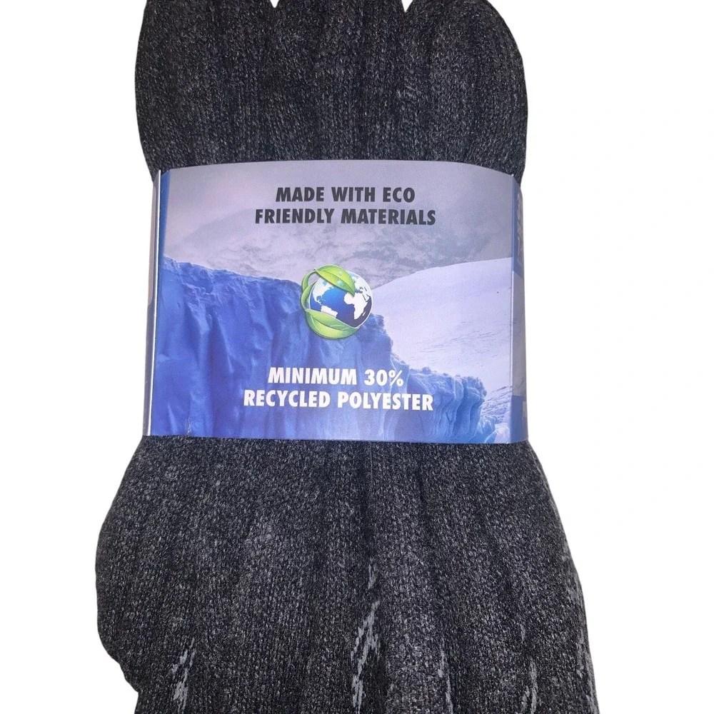 Polar Heat Nanuuq Mens 3 Pack Wool Thermal Crew Socks Charcoal Gray Size 7-12‎
